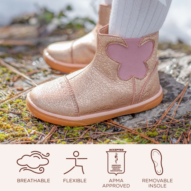 Gold Ankle Boots for Little Girls Toddler Youth Livie Luca