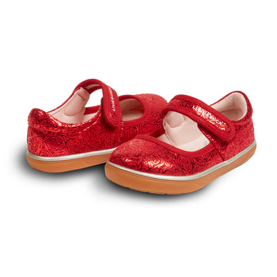 RAVINE ECO Sneaker Mary Jane | Red Rose Shimmer