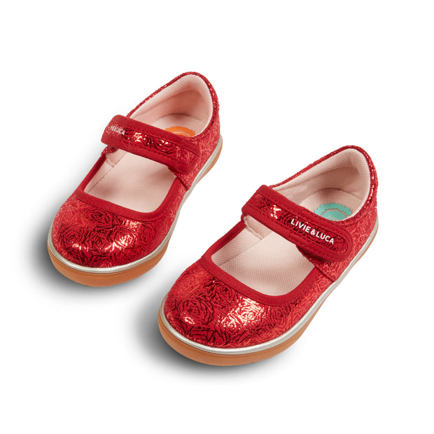 RAVINE ECO Sneaker Mary Jane | Red Rose Shimmer