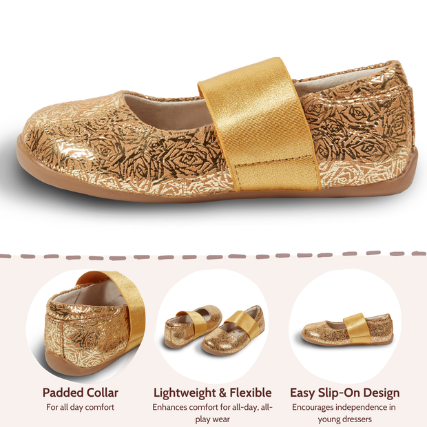 BELLA Ballet Flat | Gold Rose