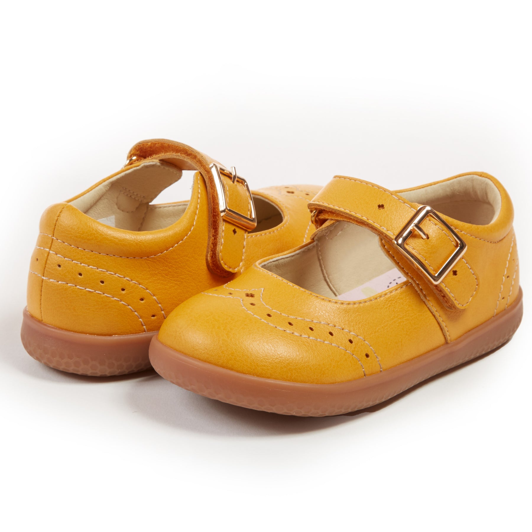 Mustard Mary Janes with Buckle For Little Girls Toddler Youth Livie Luca